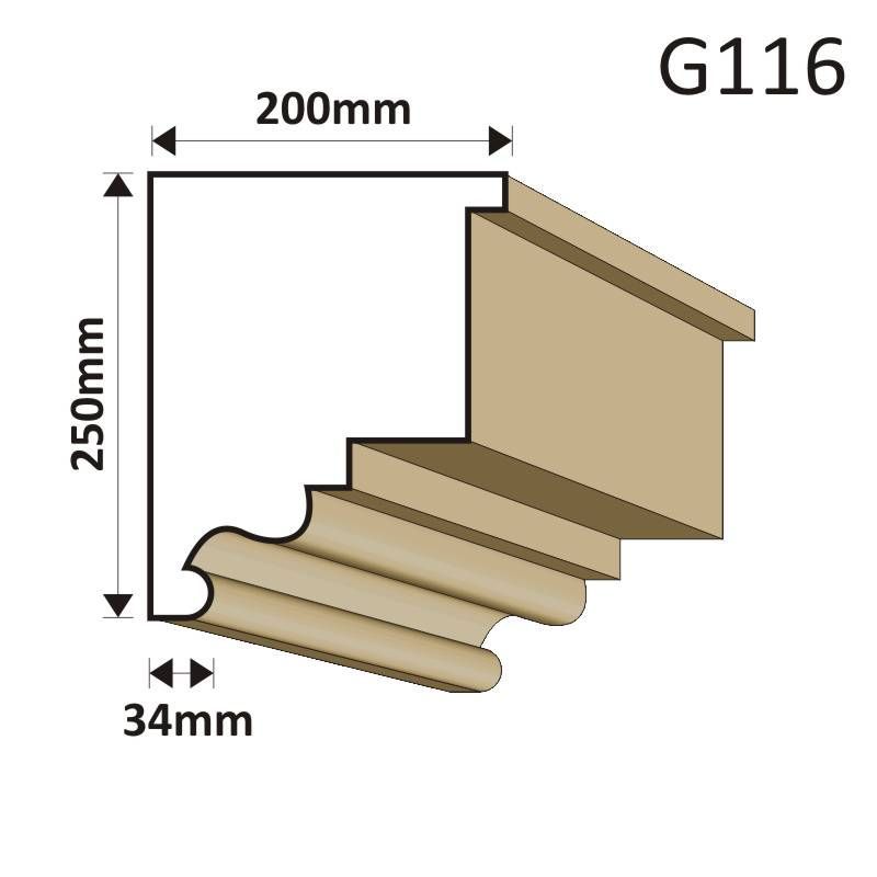 GZYMS ELEWACYJNY G116 200X250MM - Gzymsy elewacyjne - 147,60 zł