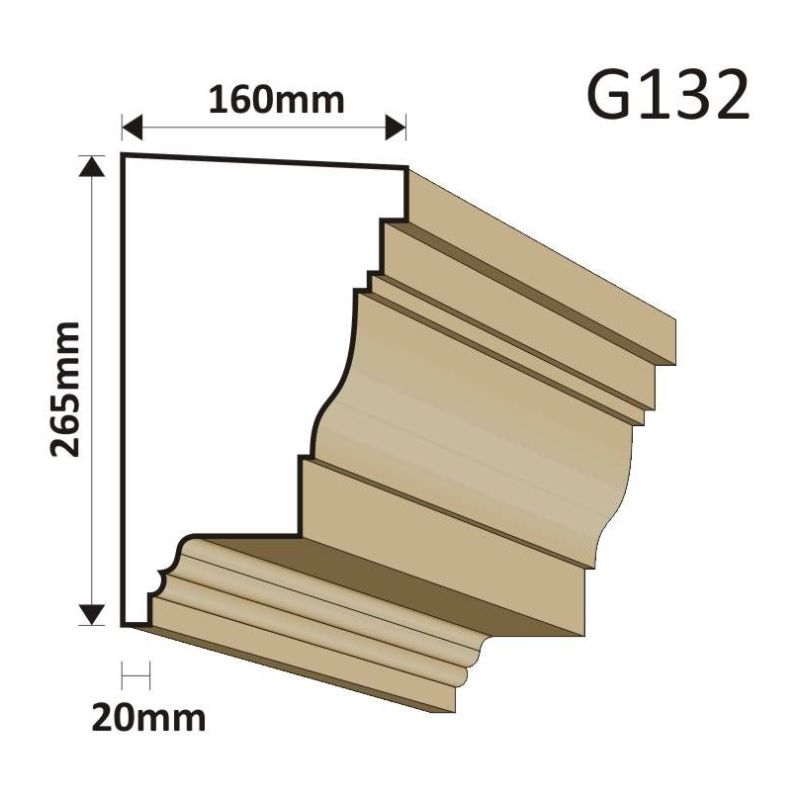 GZYMS ELEWACYJNY G132 160X265MM - Gzymsy elewacyjne - 147,60 zł