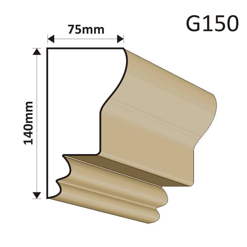 GZYMS ELEWACYJNY G150 75X140MM - Gzymsy elewacyjne - 73,80 zł