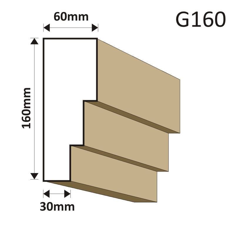 GZYMS ELEWACYJNY G160 60X160MM - Gzymsy elewacyjne - 86,10 zł