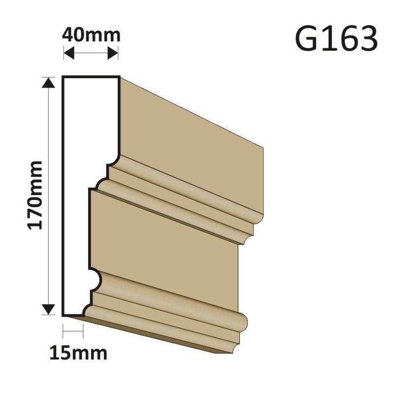 GZYMS ELEWACYJNY G163 40X170MM - Gzymsy elewacyjne - 73,80 zł