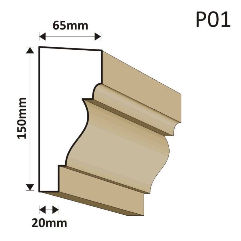 LISTWA PODOKIENNA P01 65X150MM - Listwy podparapetowe - 36,90 zł
