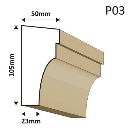 LISTWA PODOKIENNA P03 50X105MM
