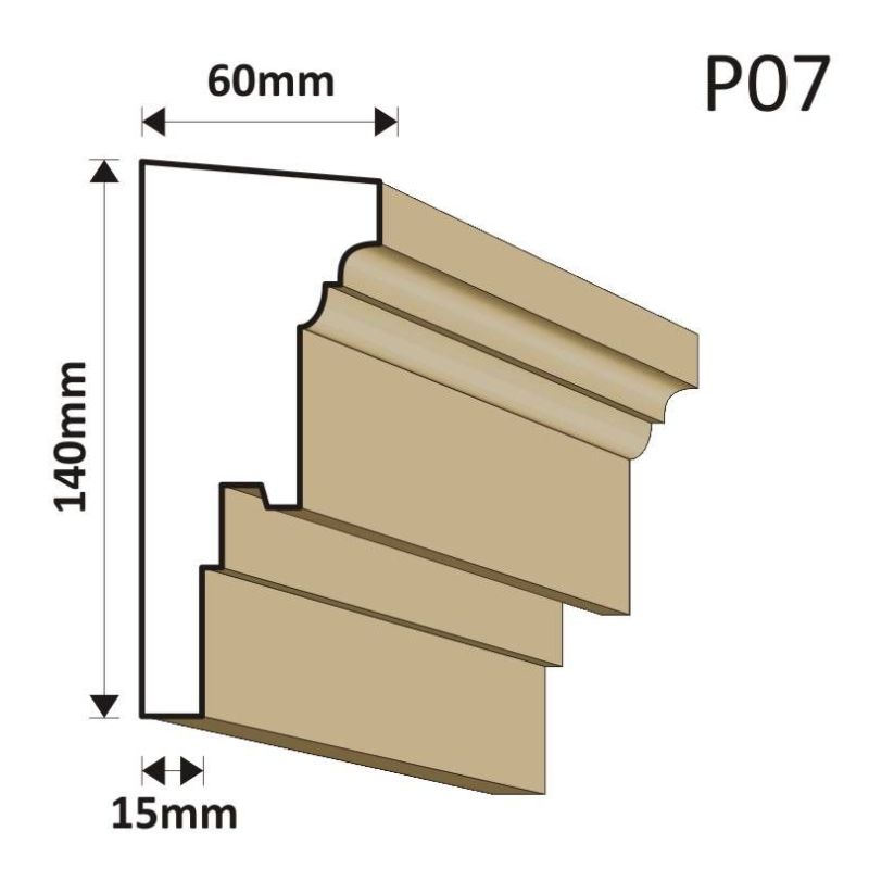 LISTWA PODOKIENNA P07 60X140MM - Listwy podparapetowe - 36,90 zł