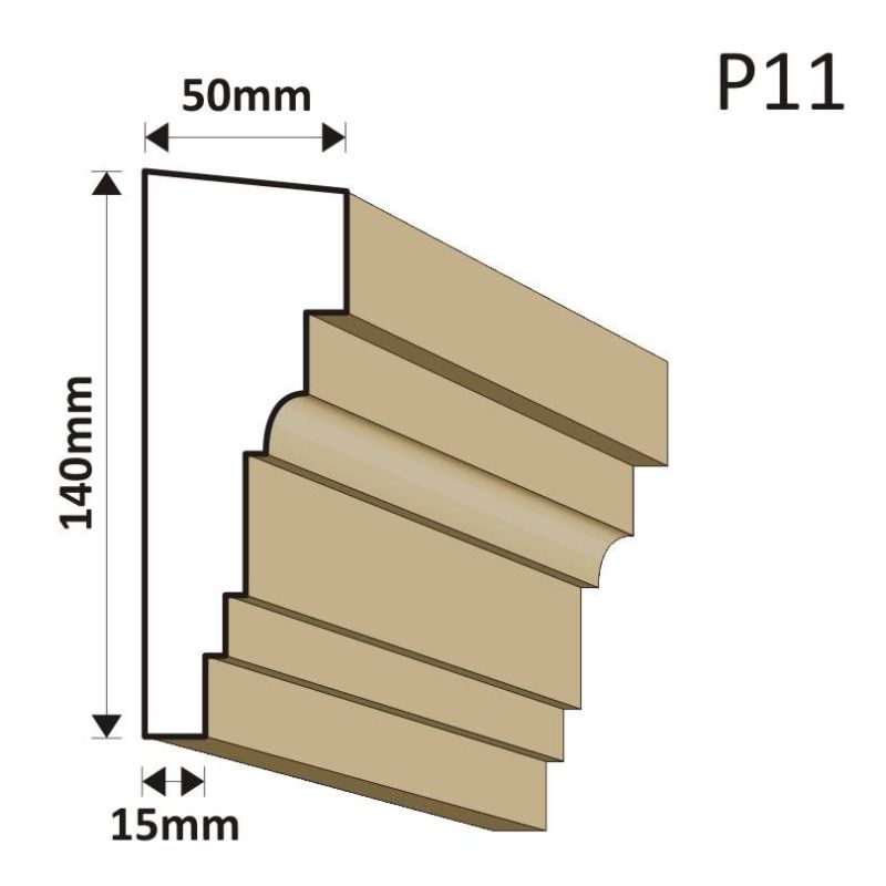 LISTWA PODOKIENNA P11 50X140MM - Listwy podparapetowe - 36,90 zł