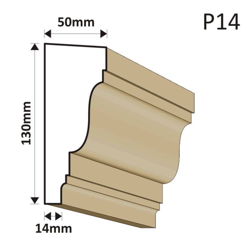 LISTWA PODOKIENNA P14 50X130MM - Listwy podparapetowe - 36,90 zł