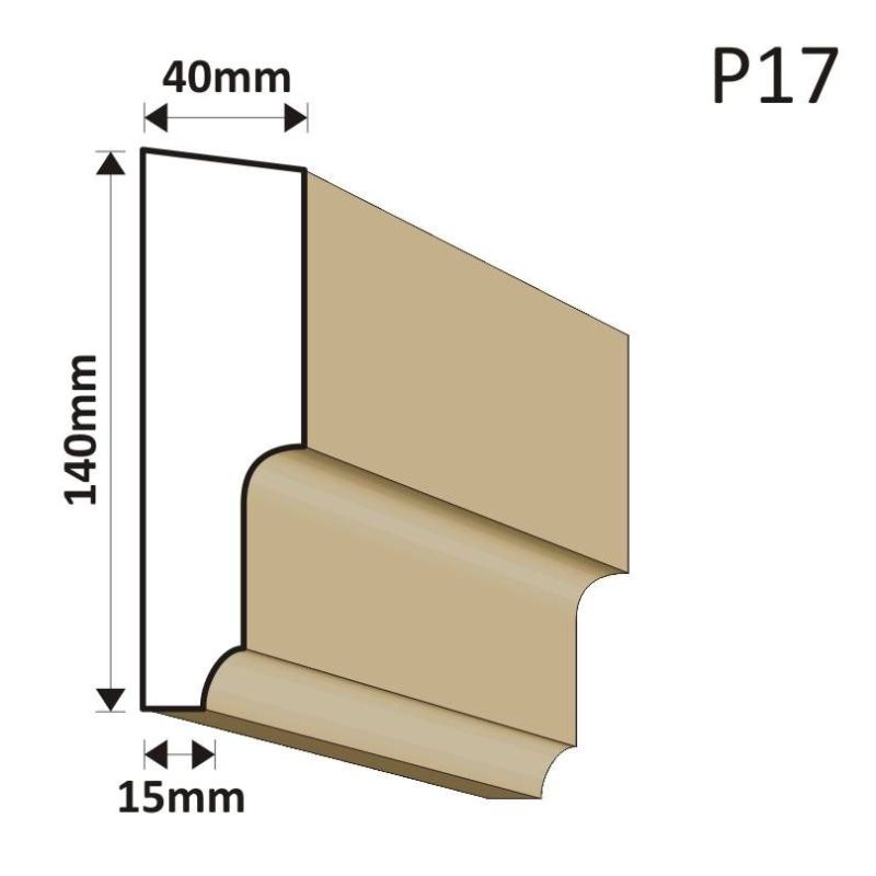 LISTWA PODOKIENNA P17 40X140MM - Listwy podparapetowe - 36,90 zł
