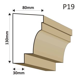 LISTWA PODOKIENNA P19 80X130MM
