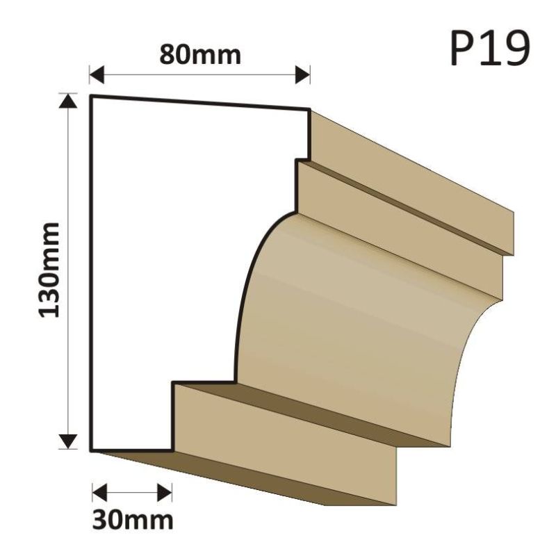 LISTWA PODOKIENNA P19 80X130MM - Listwy podparapetowe - 43,05 zł