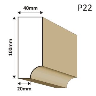 LISTWA PODOKIENNA P22 40X100MM