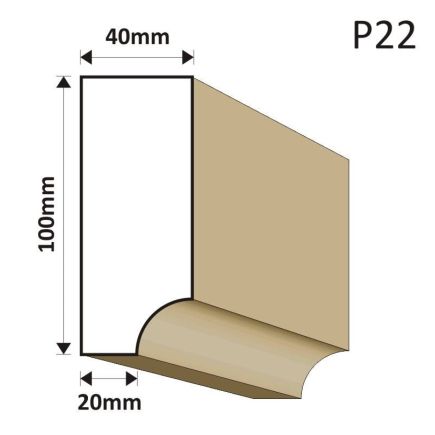 LISTWA PODOKIENNA P22 40X100MM