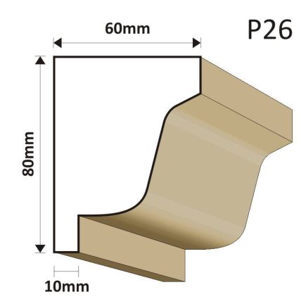 LISTWA PODOKIENNA P26 60X80MM