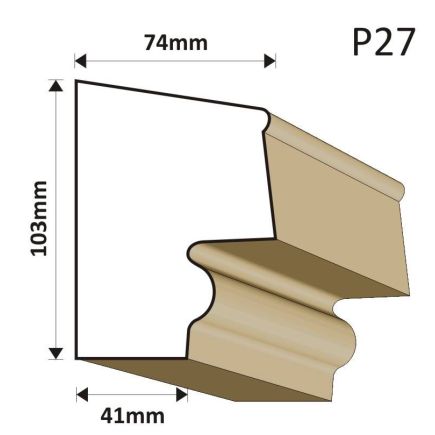 LISTWA PODOKIENNA P27 74X103MM
